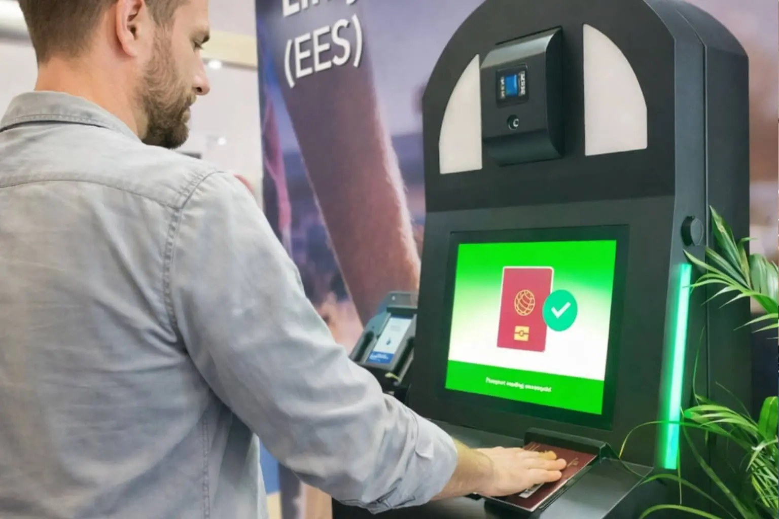 Man at the EES Entry Exit Sytem